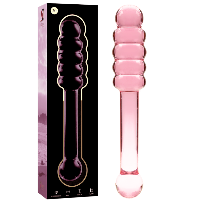 Godemichet en verre borosilicate rose 20,5 cm — NEBULA SERIES BY IBIZA