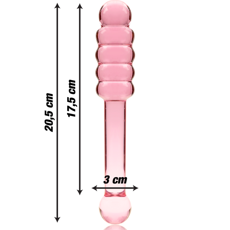 Rosa Borosilikat-Glas-Dildo 20,5 cm — NEBULA SERIES BY IBIZA