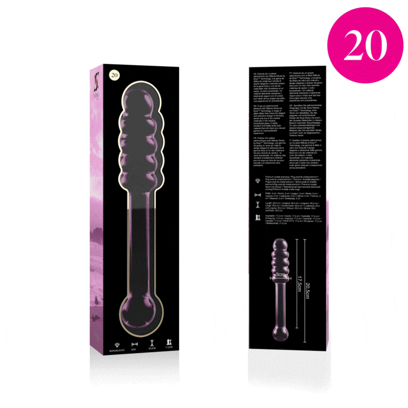 Rosa Borosilikat-Glas-Dildo 20,5 cm — NEBULA SERIES BY IBIZA