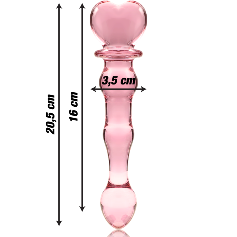Dildo in vetro borosilicato rosa 20.5 cm — SERIE NEBULA BY IBIZA