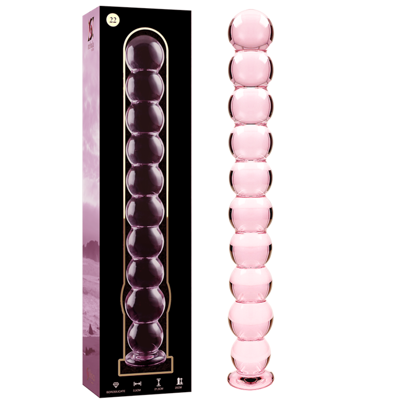 Gode en verre borosilicate rose 21,5 cm — NEBULA SERIES BY IBIZA