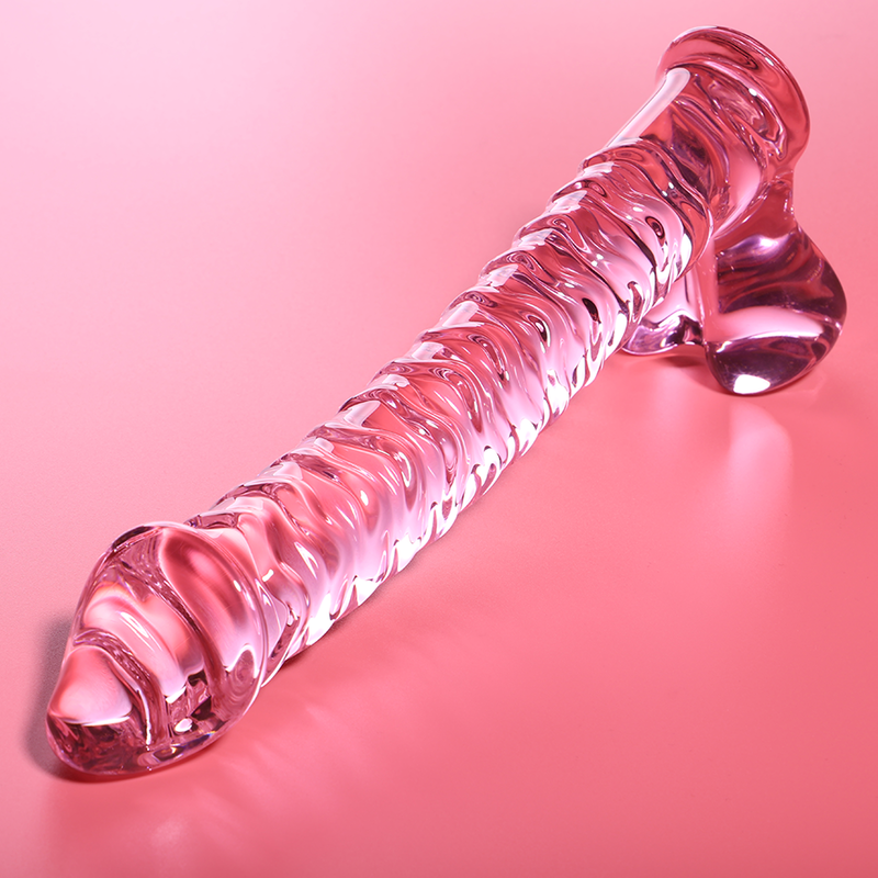 Dildo en verre borosilicate rose 21.5 cm — NEBULA SERIES BY IBIZA