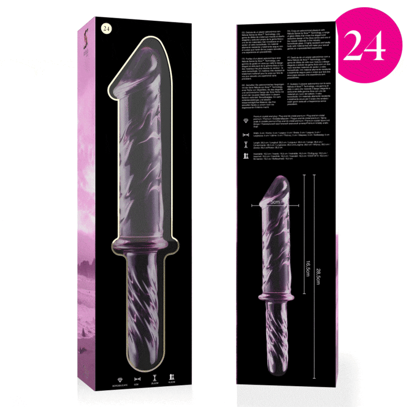 Gode en verre borosilicate rose 28,5 cm — NEBULA SERIES BY IBIZA