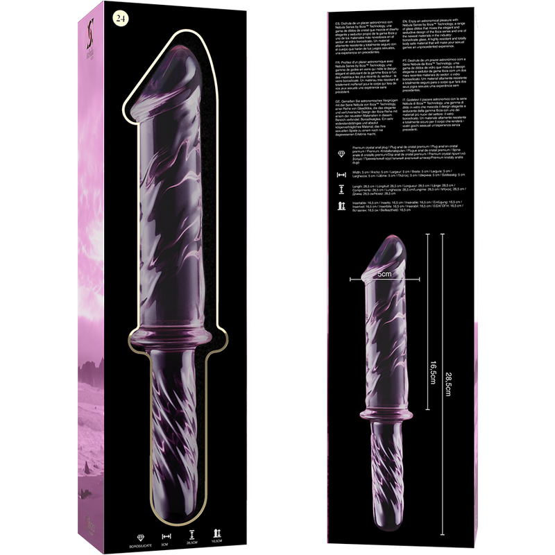Gode en verre borosilicate rose 28,5 cm — NEBULA SERIES BY IBIZA