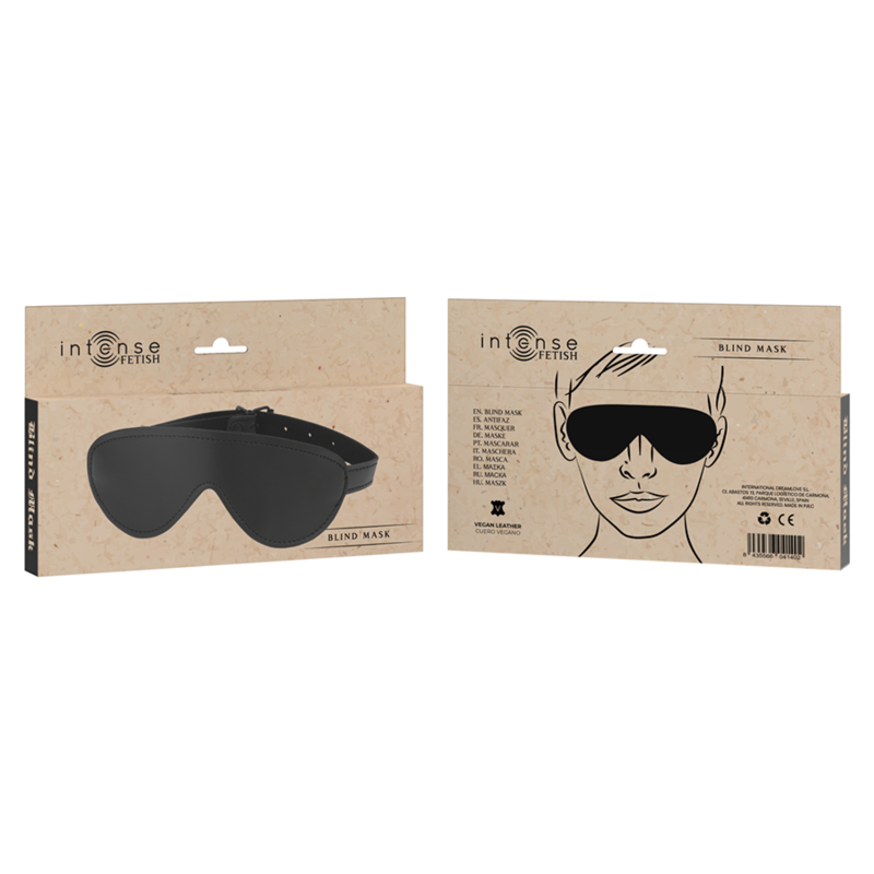 Masque aveugle en cuir végan élégant — INTENSE FETISH