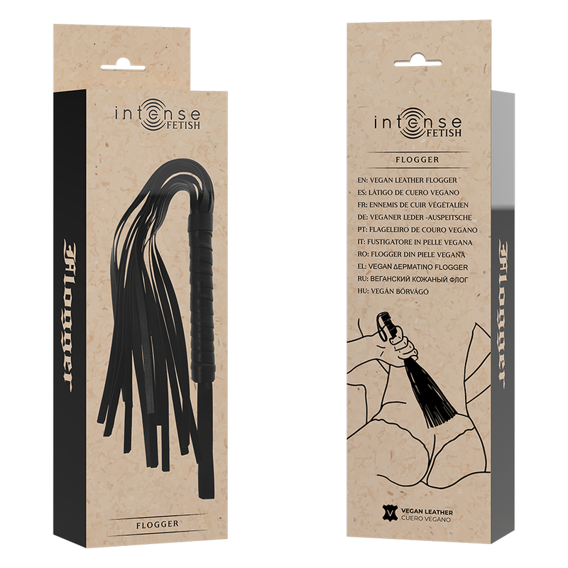 Fouet fétichiste en cuir végétalien — INTENSE FETISH