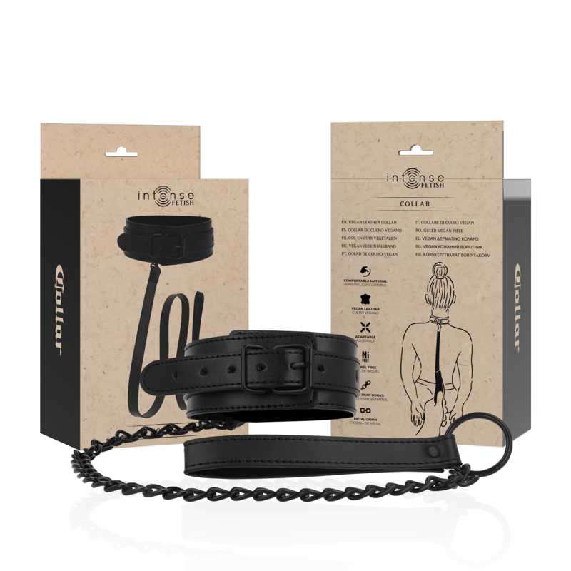 Collier bondage en cuir vegan réglable — INTENSE FETISH