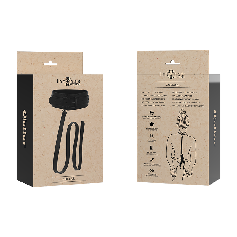 Collier bondage en cuir vegan réglable — INTENSE FETISH