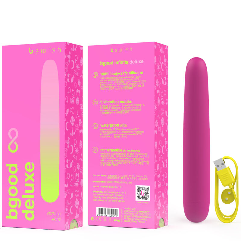 Vibrateur rechargeable Bgood Infinite Deluxe en silicone rose — B SWISH