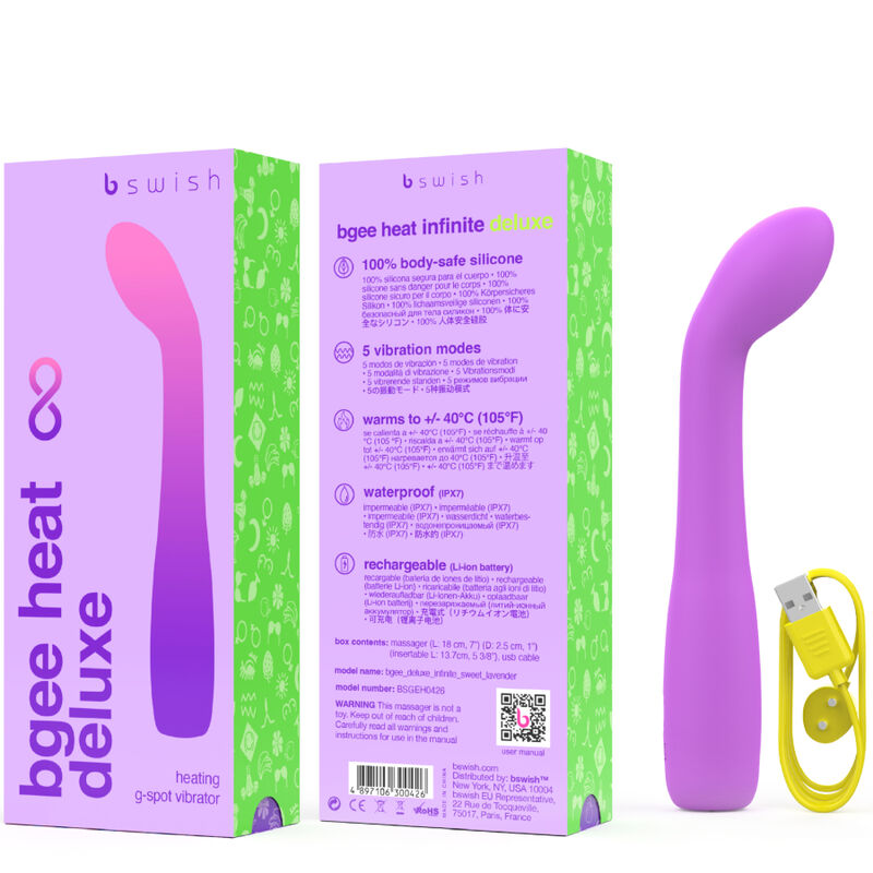 Vibrateur chauffant infini deluxe en silicone lavande — B SWISH