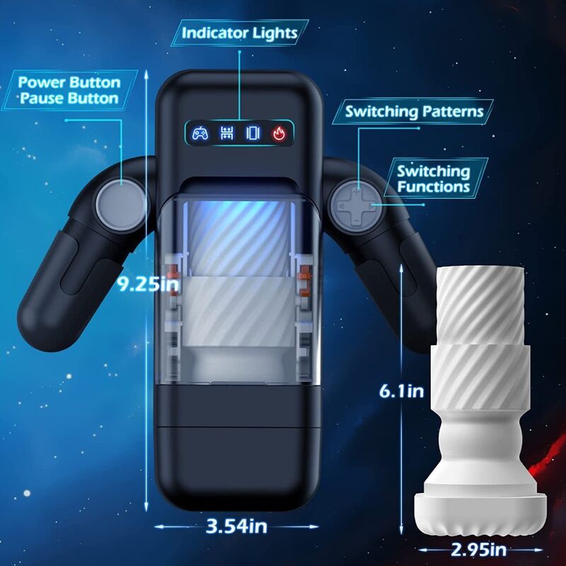 Automatischer vibrierender und beheizter Masturbator mit Smartphone-Halter — BAILE FOR HIM