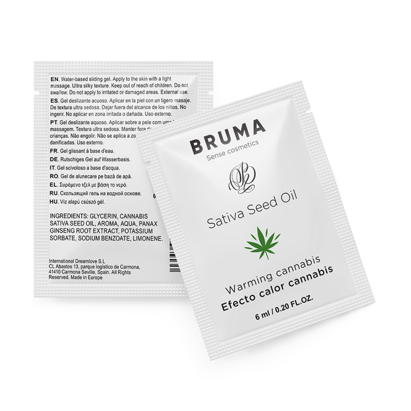 Gel glissant réchauffant à l'huile de graines de sativa et arôme cannabis — BRUMA