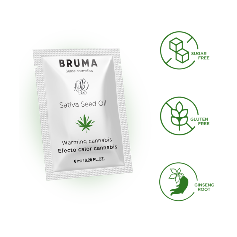 Gel glissant réchauffant à l'huile de graines de sativa et arôme cannabis — BRUMA