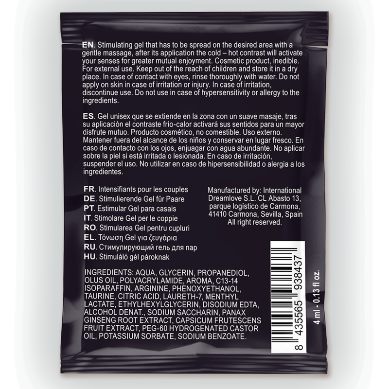 Gel stimulant érection effet chaud-froid 100 % vegan — SPARTAN