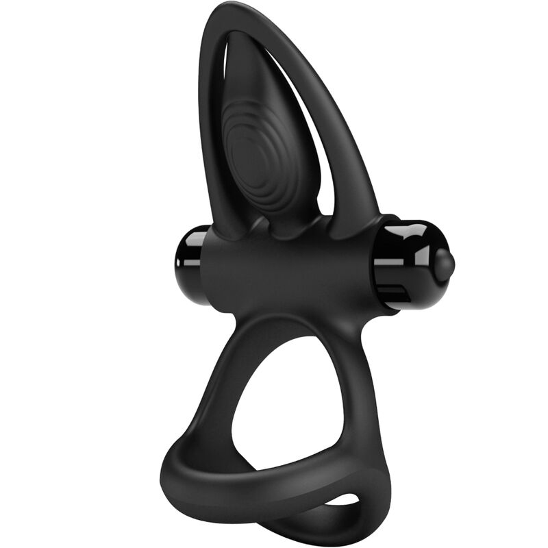 Anneau vibrant couple 10 vibrations silicone noir — PRETTY LOVE MALE