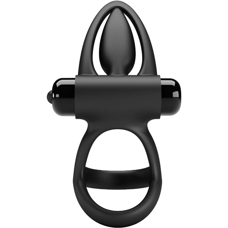 Anneau vibrant couple 10 vibrations silicone noir — PRETTY LOVE MALE