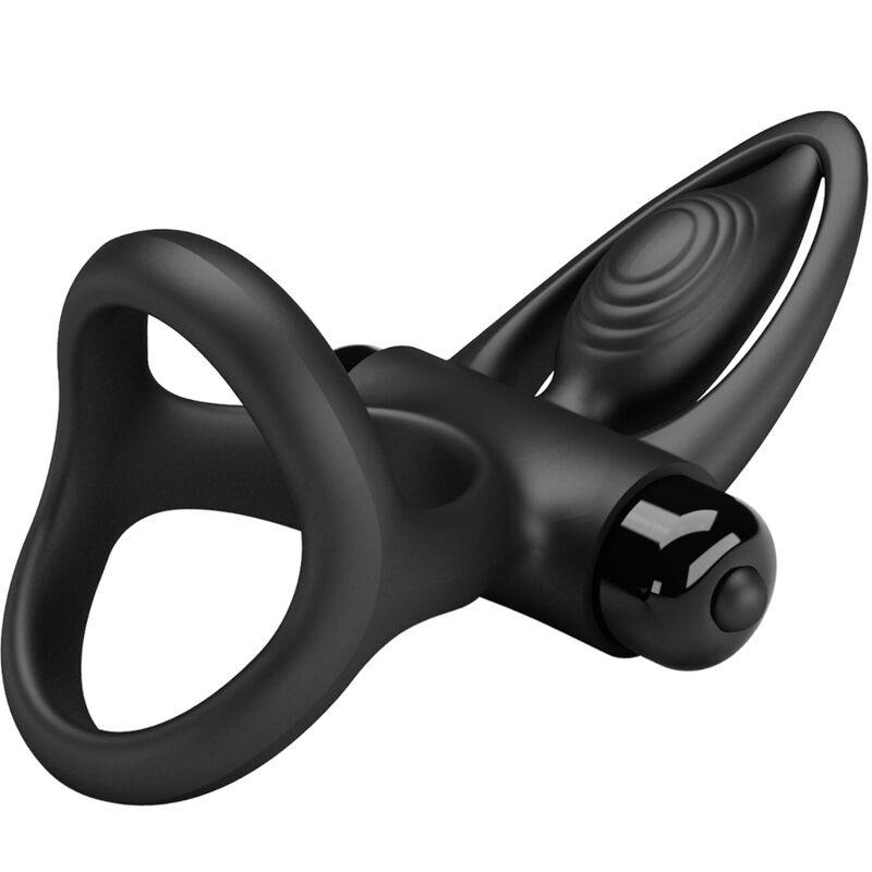 Anneau vibrant couple 10 vibrations silicone noir — PRETTY LOVE MALE