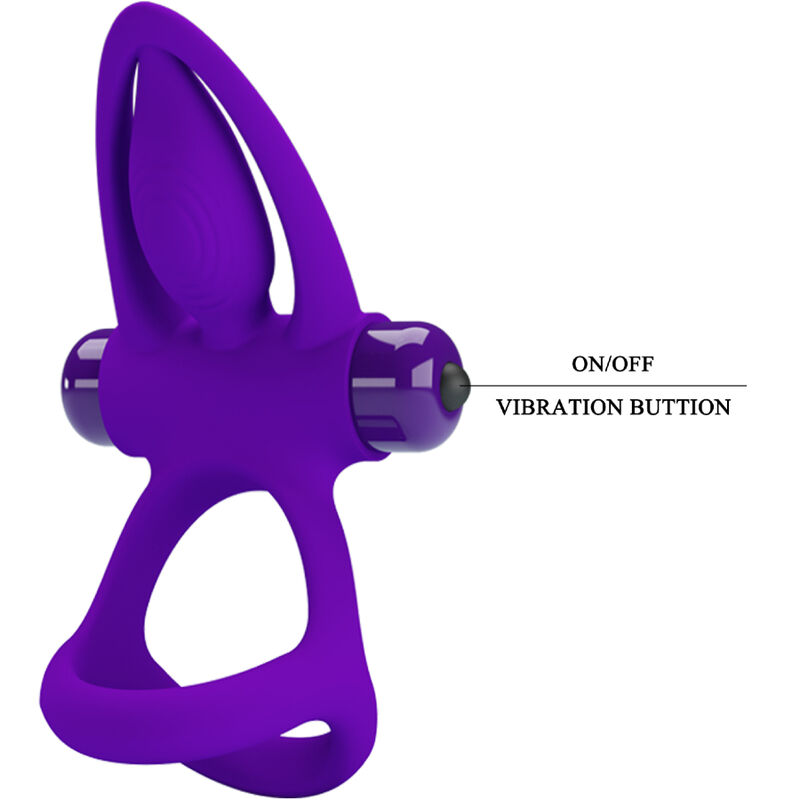Anneau vibrant silicone violet 10 modes — PRETTY LOVE MALE