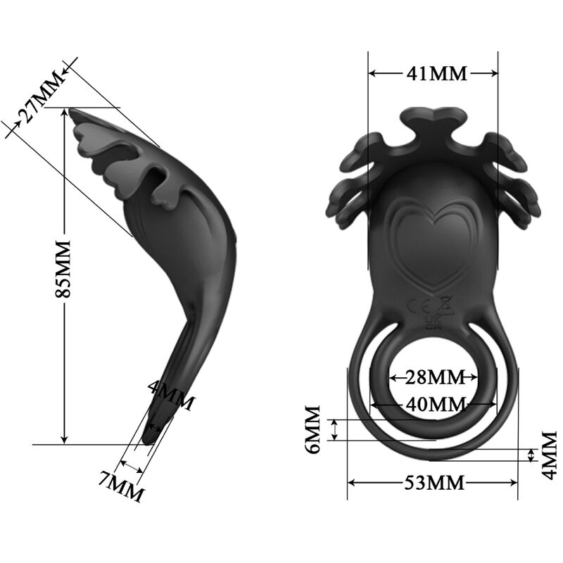 Anneau vibrant double à 7 modes — PRETTY LOVE MALE