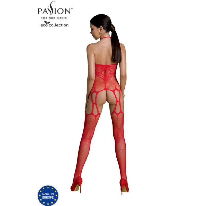 Bodystocking éco-responsable rouge — PASSION WOMAN BODYSTOCKINGS