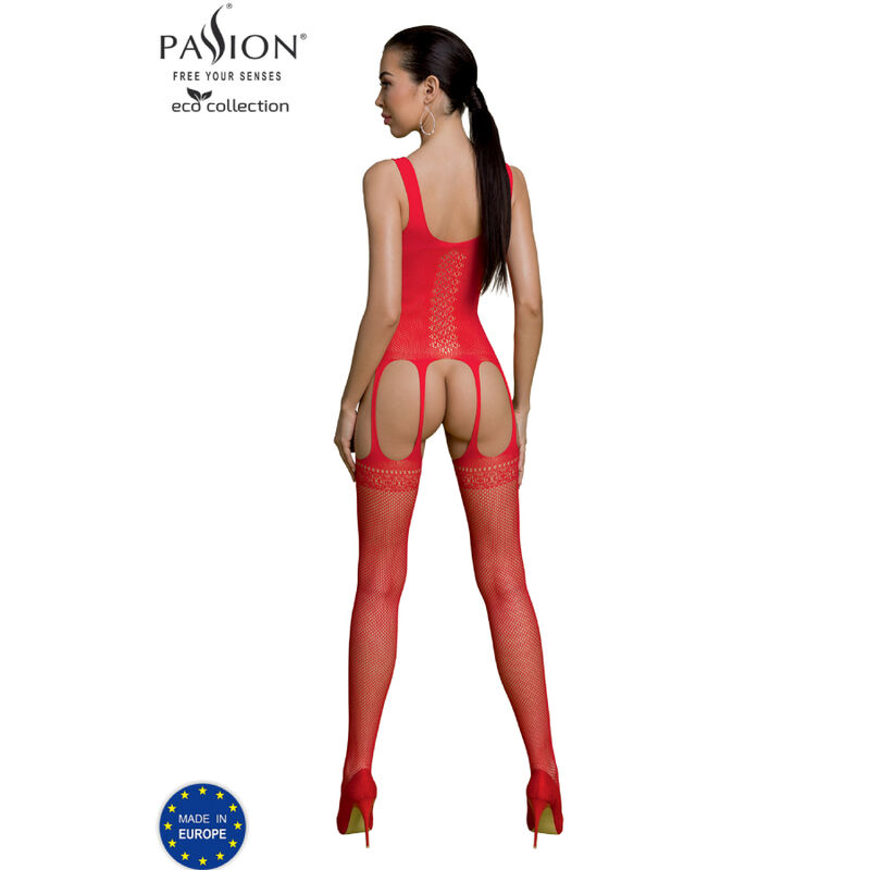 Bodystocking éco-conçu rouge — PASSION WOMAN BODYSTOCKINGS