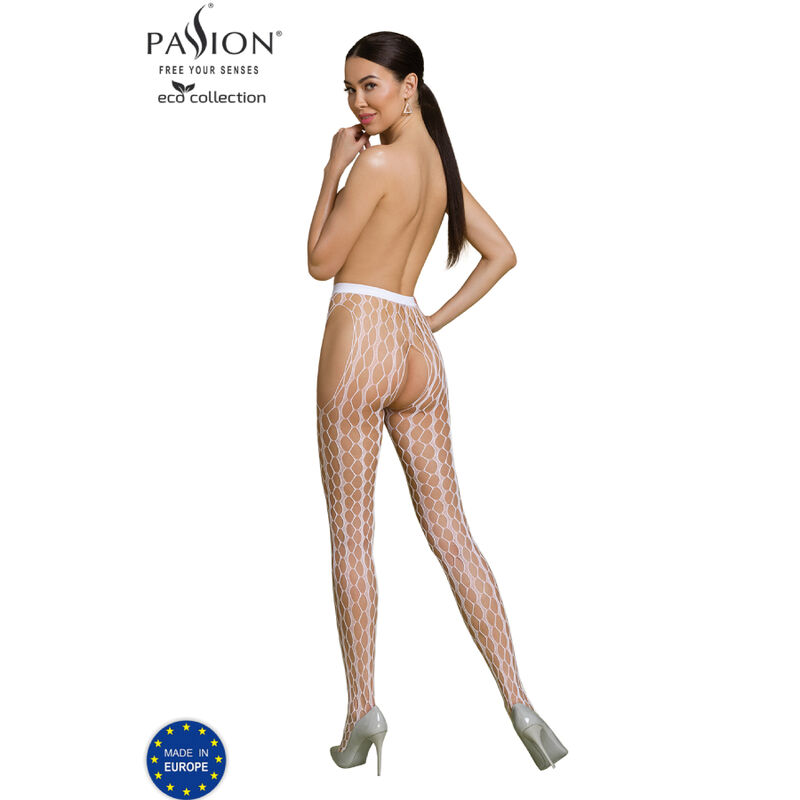 Body stocking éco-responsable blanc — PASSION WOMAN GARTER & STOCK
