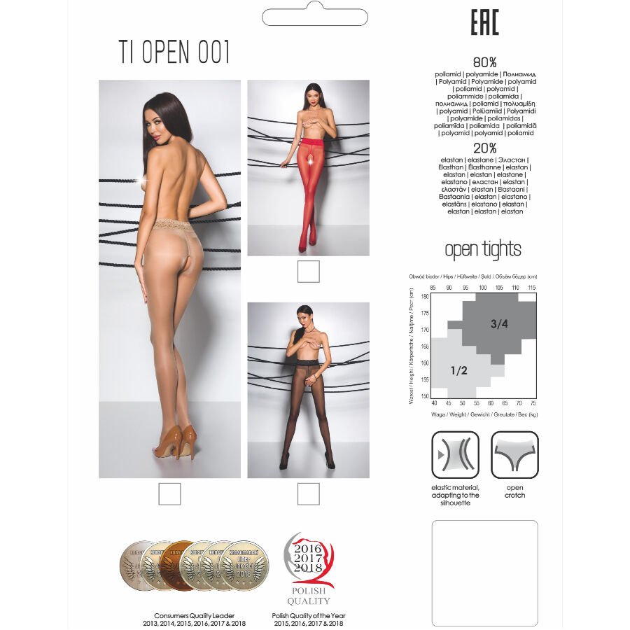 Bas rouges 20 den à ouverture intime — PASSION WOMAN GARTER & STOCK