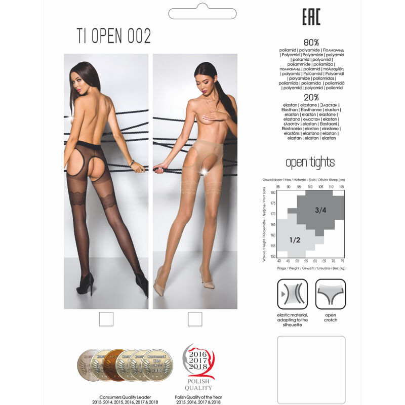 Bas lisse ouverture cuisses 3/4 20 deniers — PASSION WOMAN GARTER & STOCK