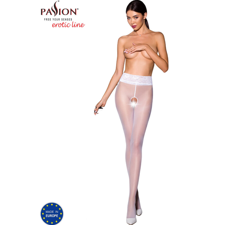Bas lingerie dentelle avec ouverture cuisses 30 den — PASSION WOMAN GARTER & STOCK