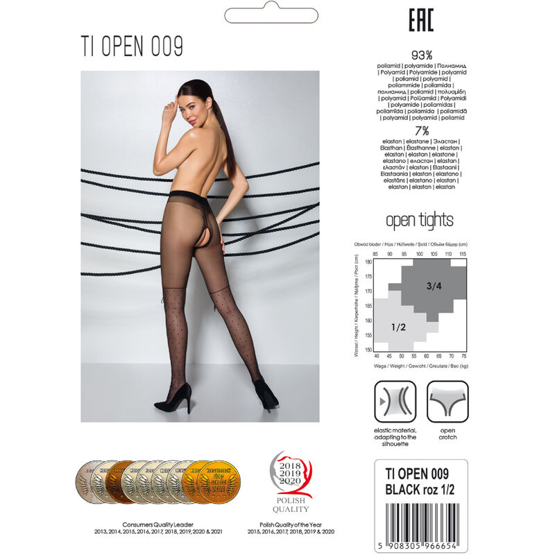 Collant aperti neri da 20 denari — PASSION WOMAN GARTER & STOCK
