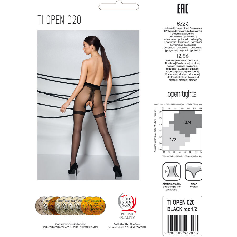 Bas 20 deniers ouverture entre les cuisses — PASSION WOMAN GARTER & STOCK