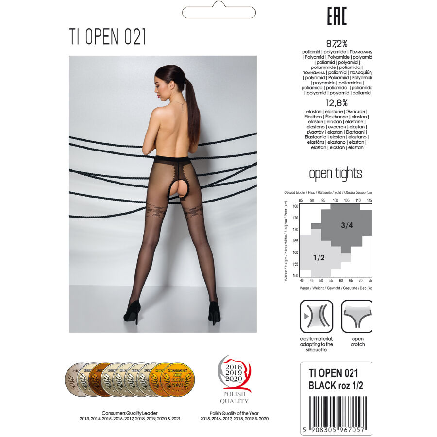 Bas collant 3/4 avec ouverture intime 20 deniers — Passion Woman Garter & Stock