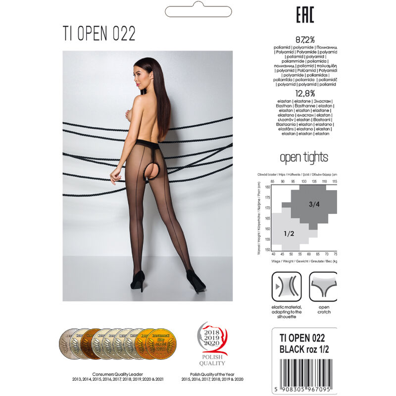 Bas 3/4 en dentelle noire 20 deniers — PASSION WOMAN GARTER & STOCK