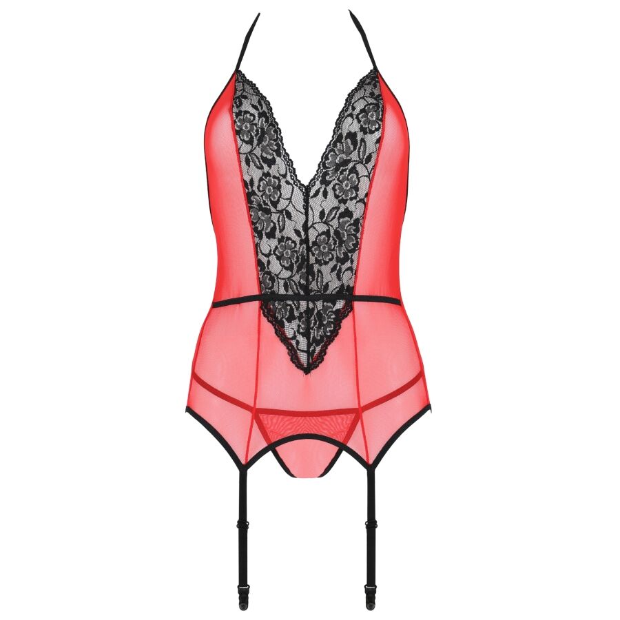 Corset érotique en dentelle rouge — PASSION WOMAN
