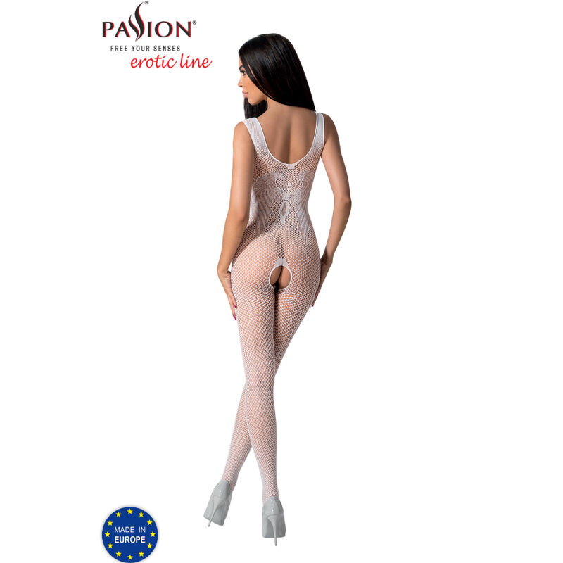 Body stocking blanc imprimé taille unique — PASSION WOMAN BODYSTOCKINGS