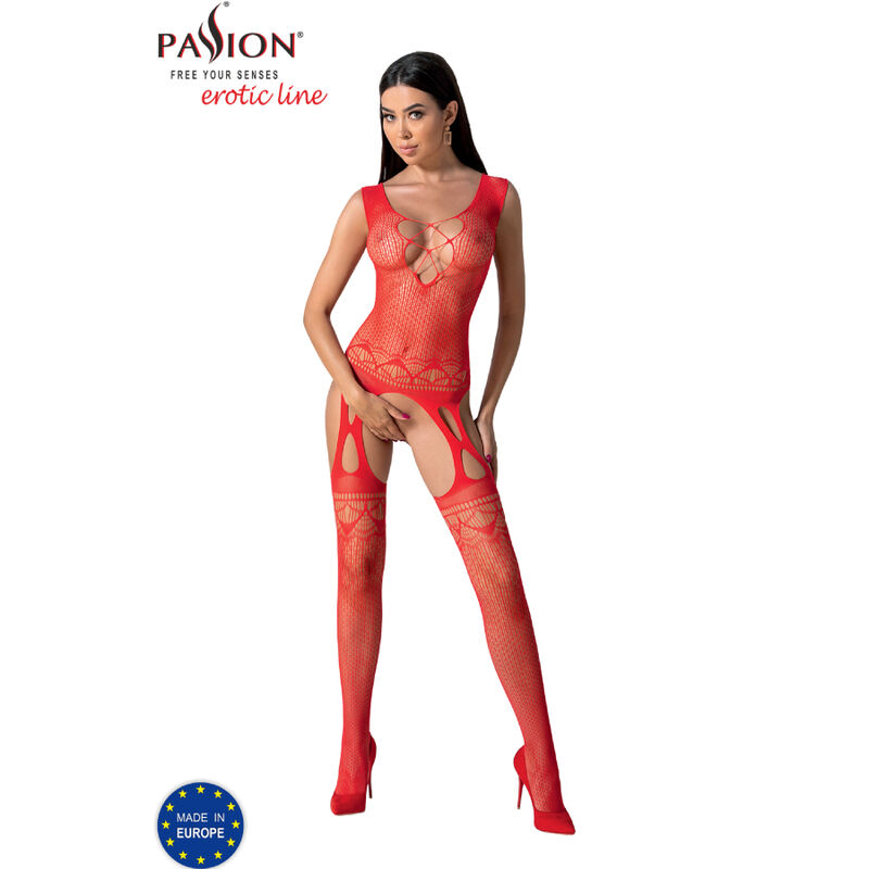 Body résille imprimé passion rouge — PASSION WOMAN BODYSTOCKINGS