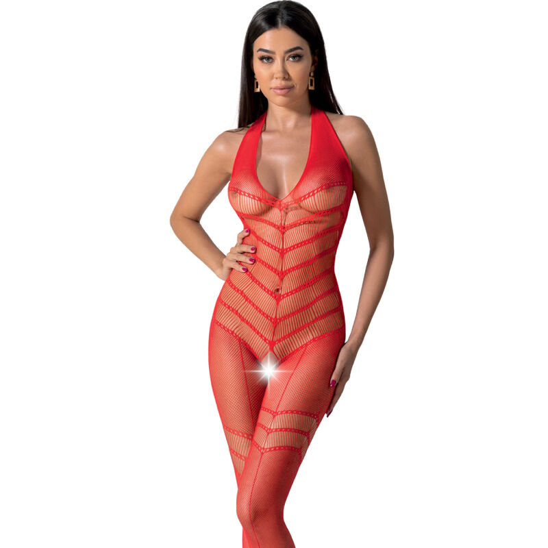 Bodystocking résille imprimé rouge — PASSION WOMAN BODYSTOCKINGS