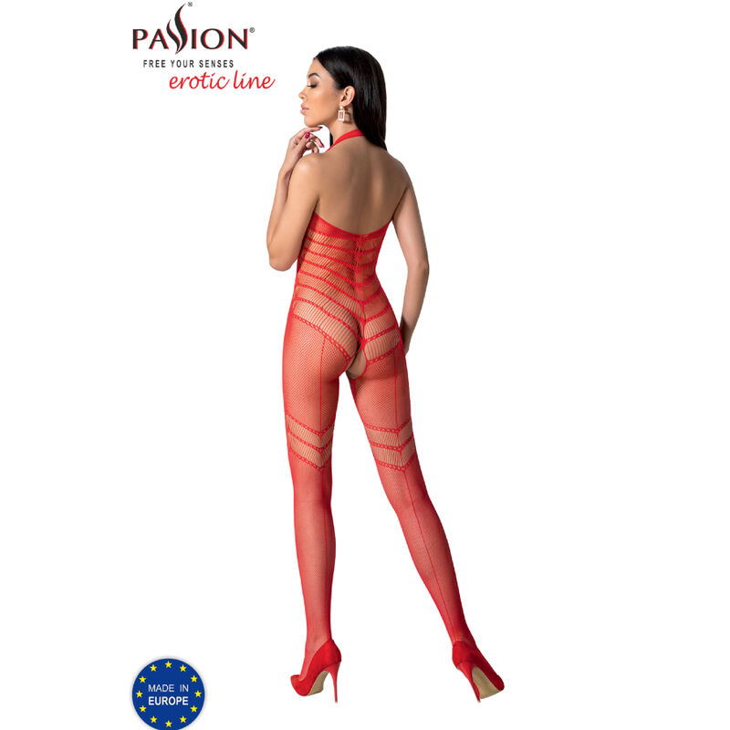 Bodystocking résille imprimé rouge — PASSION WOMAN BODYSTOCKINGS