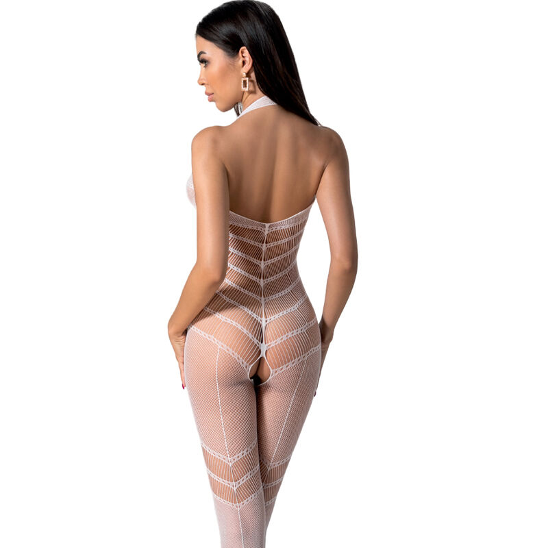Body rélé blanc imprimé passion — PASSION WOMAN BODYSTOCKINGS