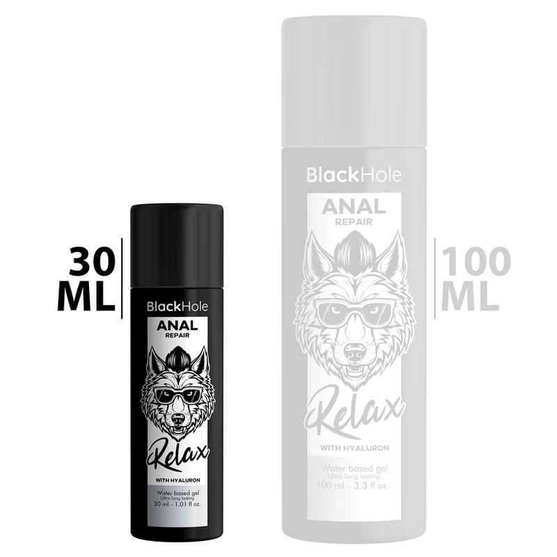 Lubrifiant anal relaxant à l'acide hyaluronique 30 ml — BLACK HOLE