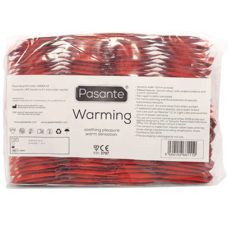 Préservatifs effet chauffant avec stries et dots — PASANTE