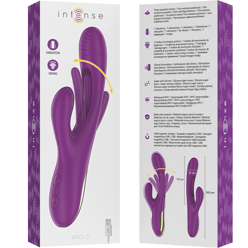 Vibrateur multifonction rechargeable à langue oscillante — INTENSE HIGH TECH