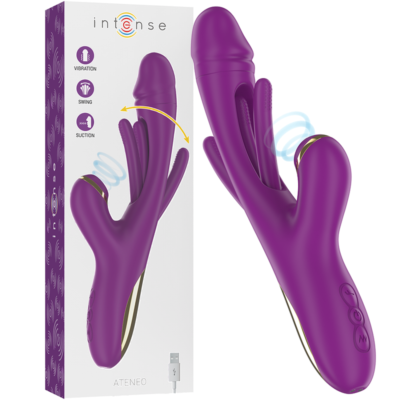Vibrateur rechargeable multifonction à langue oscillante et aspiration — INTENSE HIGH TECH