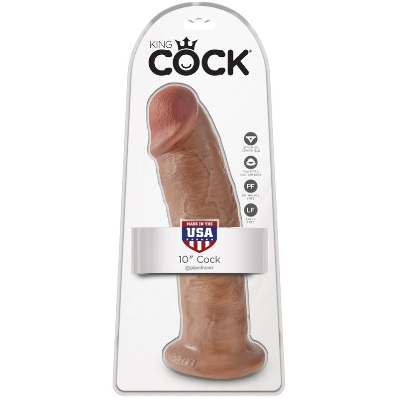 Gode réaliste texturé 24 cm caramel — KING COCK