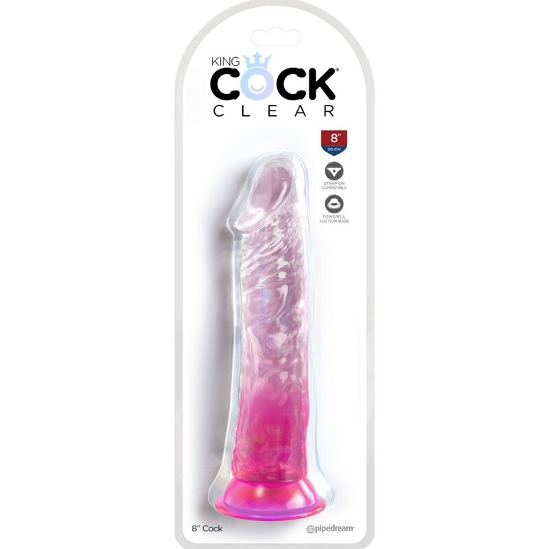 Gode translucide réaliste 19.7 cm rose — KING COCK