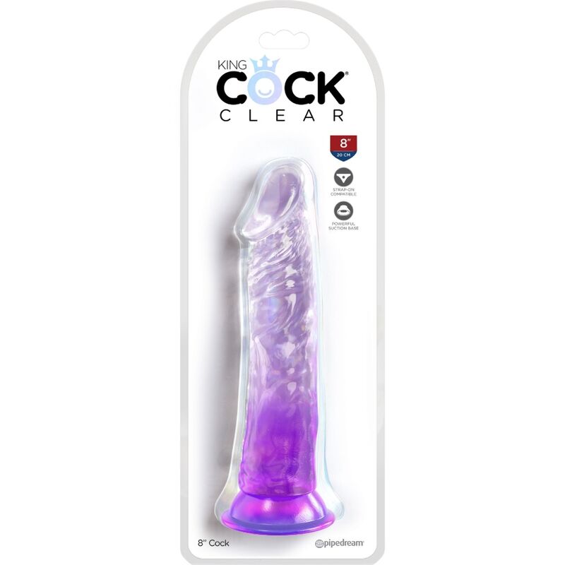 Gode réaliste transparent violet 19.7 cm — KING COCK