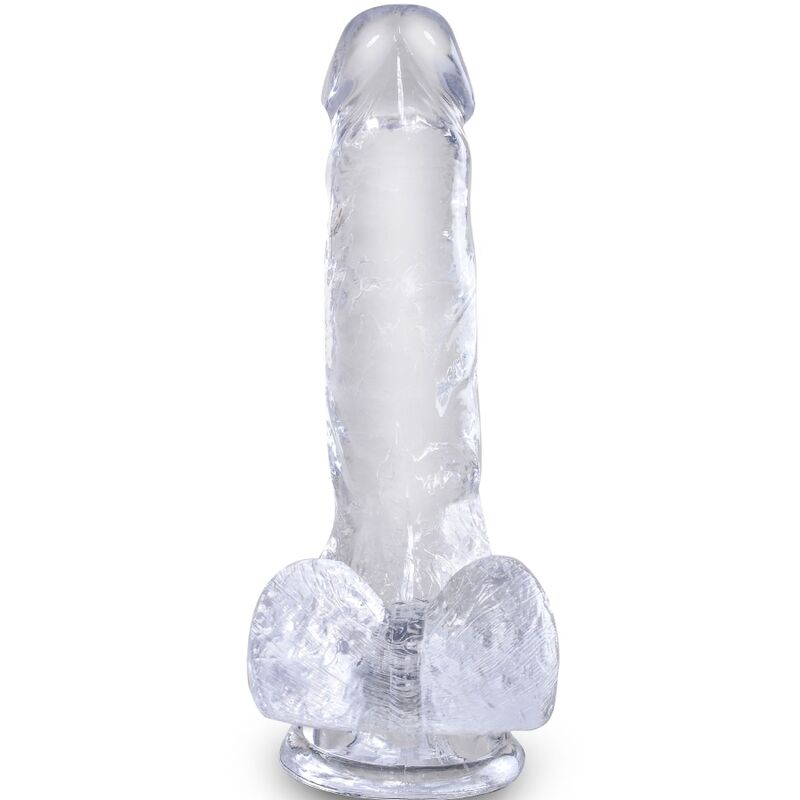 Gode réaliste transparent avec bourses — KING COCK