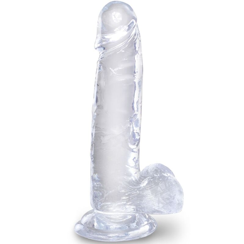 Godemichet transparent réaliste avec bourses — KING COCK