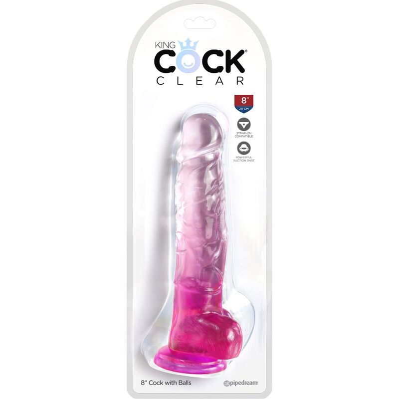 Gode réaliste translucide avec bourses — KING COCK