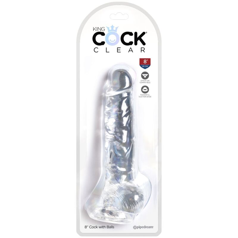 Dildo transparent réaliste à ventouse 16,5 cm — KING COCK
